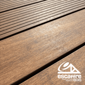 lame terrasse BAMBOU - 20 x 137 mm D - longueur 1.85 ml - teinte MARRON AMBRE